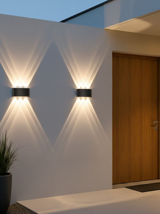 kelvo SIXOAD Wandmontierte Außenbeleuchtung LED IP65 18W mit Natürliches Weiß Licht 17x4x8cm