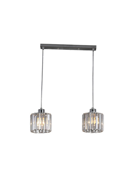 2-bulb Kwarc Pendant Lamp Crystal Lampshade