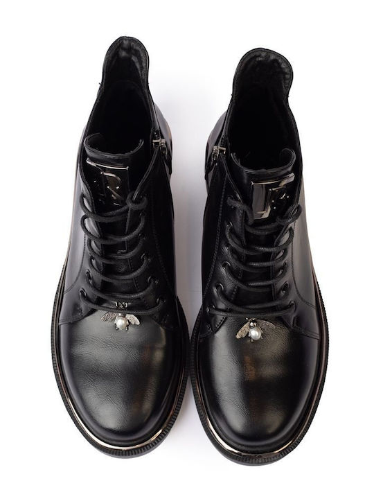 Leder Damen Stiefeletten Schwarz GA DA2218-86818 Schwarz