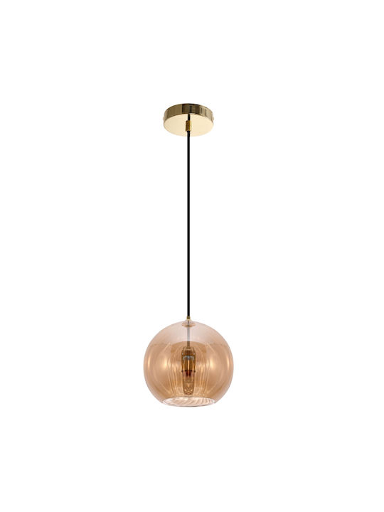 Agora Lighting Verstellbar Hängelampe Gold Kugel mit Fassung E27 25x25x125cm.