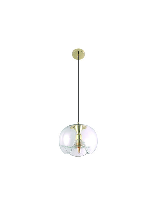 Agora Lighting Ρυθμιζόμενο Κρεμαστό Φωτιστικό Διάφανο Μπάλα με Ντουί E27 25x25x125εκ.