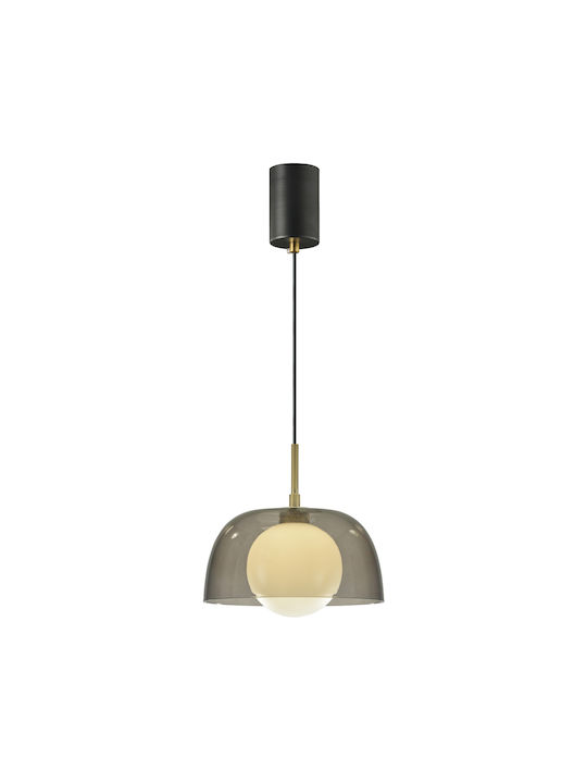 Agora Lighting Висящо Тавано Осветително Тяло Кафява Топка За 10 Лампи E27 100x100см