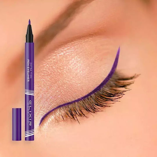 Elixir Extra Thin Long Stay & Waterproof Pen Eye Liner 005 Dark Purple 1gr