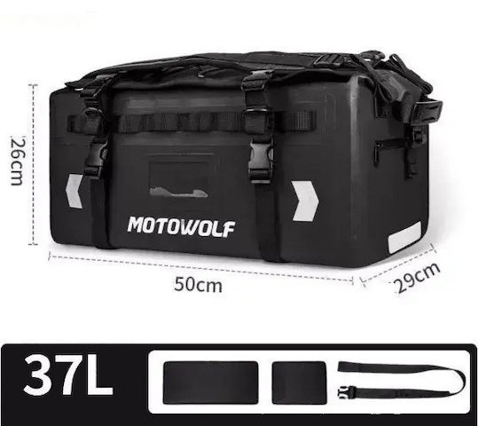 Motowolf MB9 Σάκος Ουράς Μοτοσυκλέτας Αδιάβροχος 37lt σε Μαύρο Χρώμα