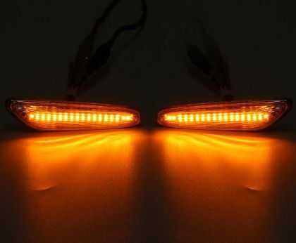 LED Blitzlicht Flügel BMW E46 2001-2005 E60 E90 Chrom Glänzend Blitzlicht Satz 2 Stück Bk-74917