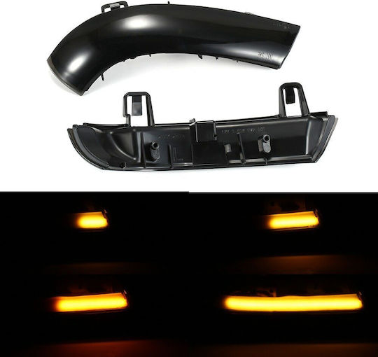 Течащи LED Флаш Огледала VW Golf 5 Golf 5 Plus Jetta Passat 2001-2011 Sharan 2003-2010 Seat Alhambra Skoda Superb Тъмни Комплект 2 Бройки