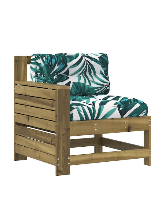 Outdoor Armchair Wooden Coffee with Cushion 69x62x70.5cm