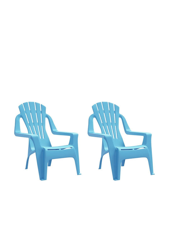 Outdoor-Stuhl Polypropylen Blue 2Stück 37x34x44εκ.