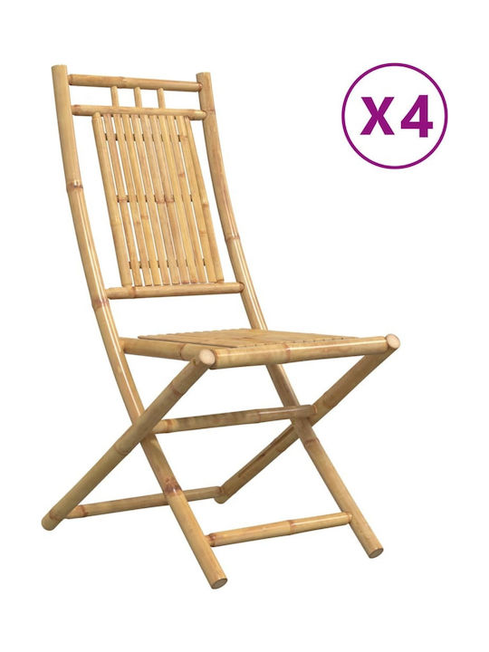 Scaun de exterior Bambus Bambus cu pernă 4buc 46x66x99cm