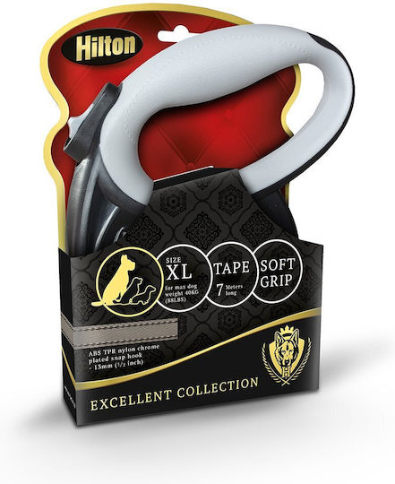 Hilton Foldable Dog Leash Lead Strap In Black Colour 7m Up To 40kg
