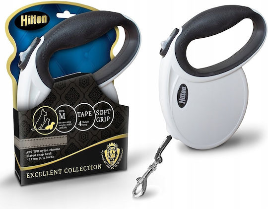 Hilton Foldable Dog Leash Lead Strap In White Colour 4m Up To 20kg