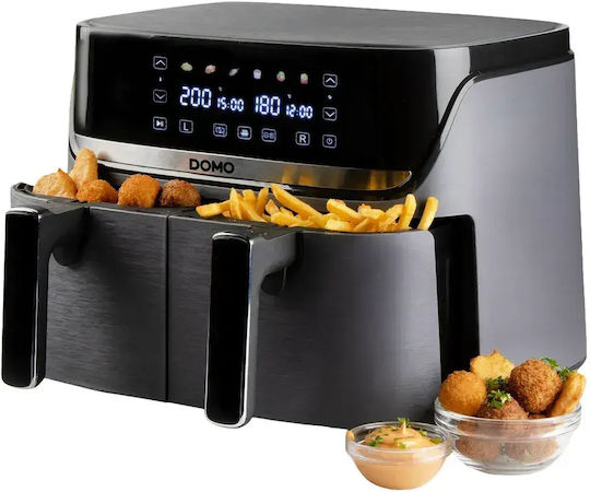 Domo Air Fryer cu Wi-Fi și Două Coșuri Detașabile 8l Negru
