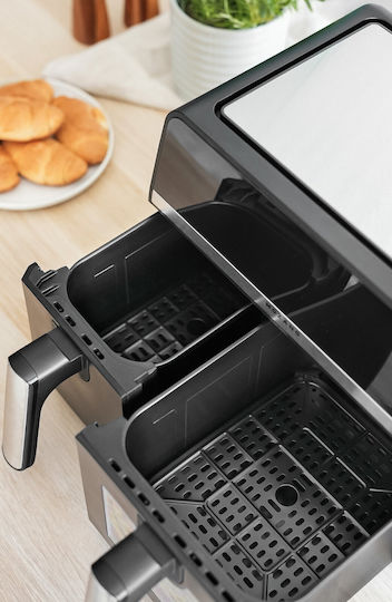 Mozano Home Mozano Home Heißluftfritteuse mit Wi-Fi & Doppelter Abnehmbarer Behälter 9l Schwarz