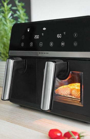 Mozano Home Mozano Home Heißluftfritteuse mit Wi-Fi & Doppelter Abnehmbarer Behälter 9l Schwarz