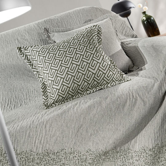 Guy Laroche Moreno Sofa Throw 2 Seater 2 Sides Chenille 180x250cm Green