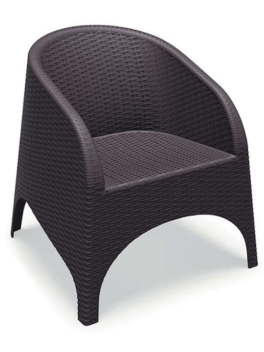 Outdoor Armchair Polypropylene Aruba Brown 74x75x80cm