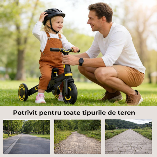 Kidizi Tricicletă Pliabilă și Transformabilă 5 în 1 Neagră