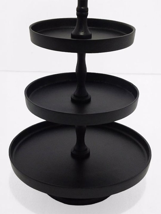 Liberta Metallic Tiered Appetizer Stand Black Diameter 20xHeight 35cm P20xW20xH35cm