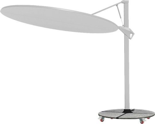 Umbrelă Profesională Suspendată Rotundă Din Aluminiu Cannopy Albă Φ2.665xÎ2.66m