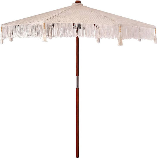 Umbrella Floor Round Wooden Beige D2.5m Umbrella Floor Round Wooden Beige D2.5m