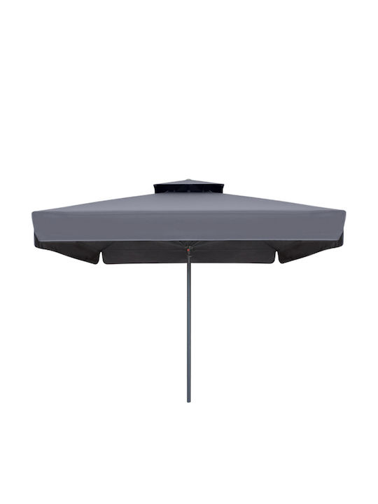 Professioneller Quadratischer Aluminium-Garten- und Terrassen-Sonnenschirm Juno Graue 3x3xHöhe 2,95 m
