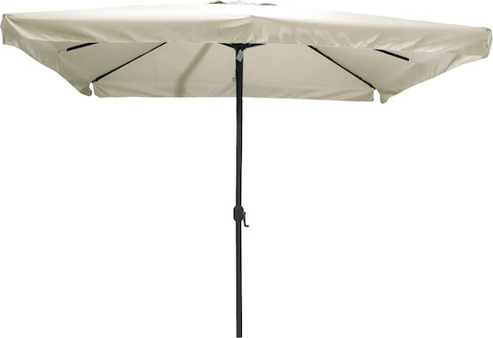 Umbrelă De Grădină 3x3m Ecru Pânză Flaps Antracit Ramă Metalică Manivelă Umbrelă De Grădină 3x3m Ecru Pânză Flaps Antracit Ramă Metalică Manivelă