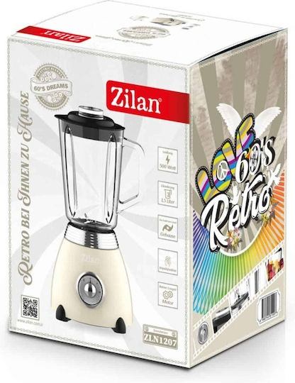 Blender cu Cană de Sticlă 1.5 lt 500W Gri ZLN1207