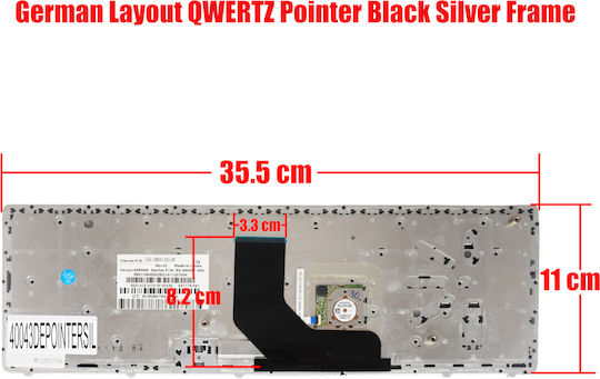 Deutsche Tastatur Für Laptop German Laptop Keyboard Hp Elitebook 8560p 8570p 8560b 8760w 8770w Probook 6560p 6560b 6565b 6570b 6567b 6575b V118878cs2 701987-041 641180-041 De Pointer Black Silver Frame Κωδ.40043depointersil