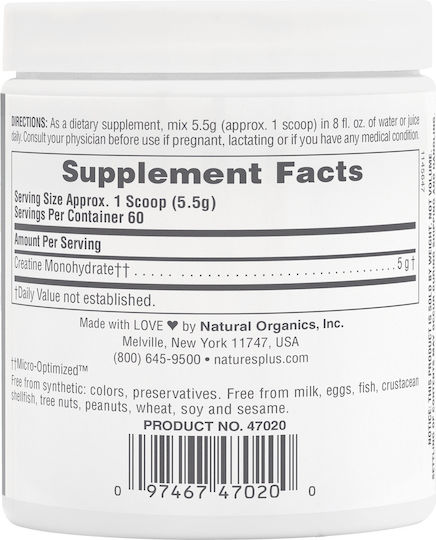 Nature's Plus Creatine Monohydrate Unflavoured 330gr
