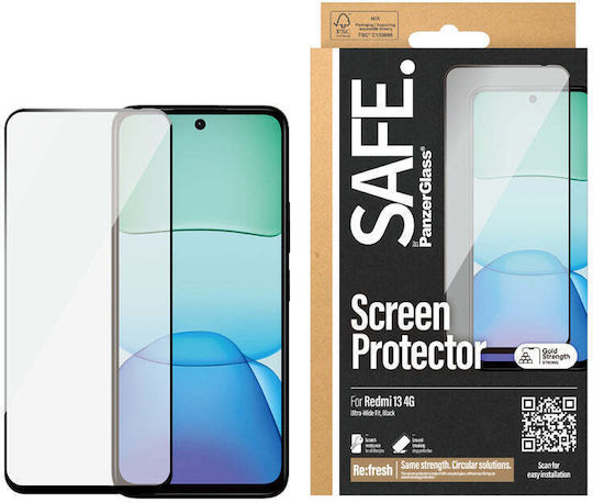 Safe Tempered Glass Μαύρο (Redmi 13 / Poco M6 4G)