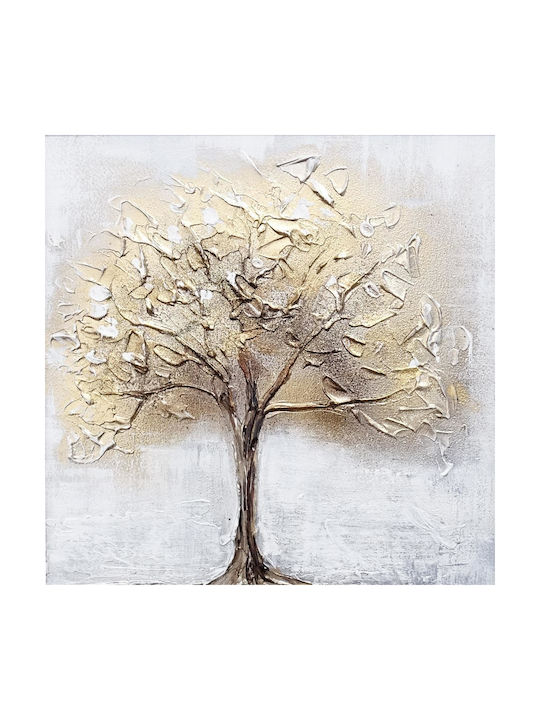 Oil Painting Canvas 45x45 Wood Beige