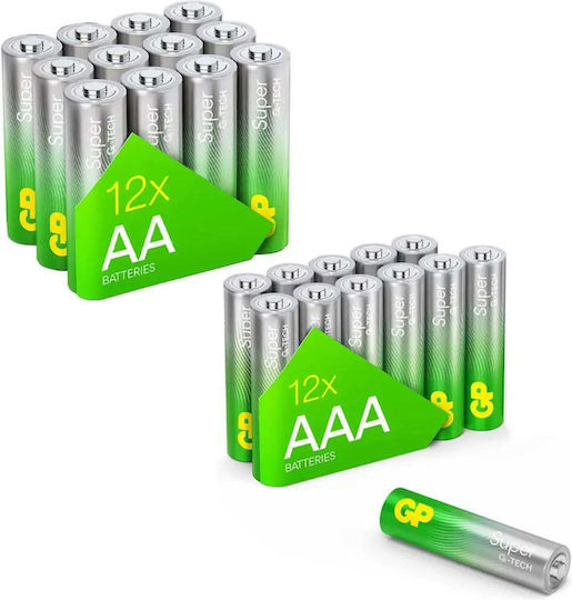 Gp Summer Pack Алкални Батерии Super AA X 12 Бр + Super AAA X 12 Бр + Вентилатор Gp Batteries