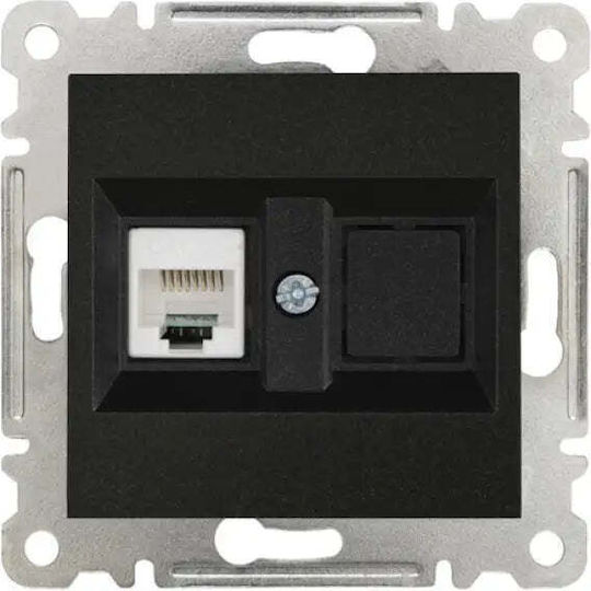 Rj45 Socket Mechanism Black Makel Karea Line