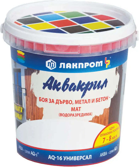Аквакрил Aq-16 Цвят За Дърво Метал Бетон Бял