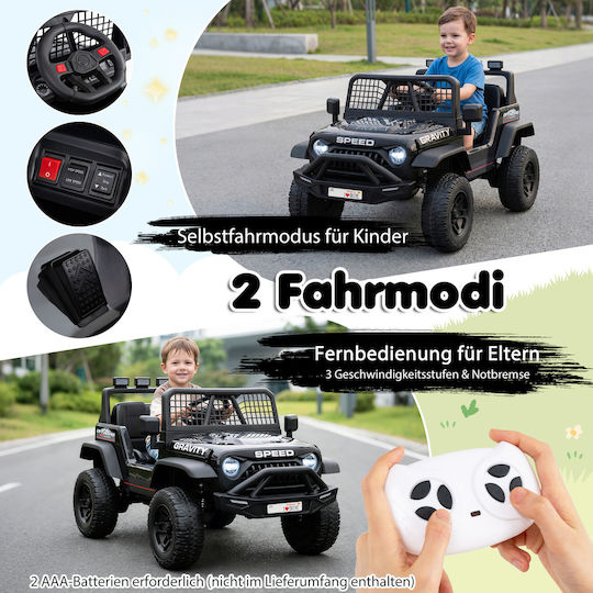 Elektrisches Kinderfahrzeug Mit Fernbedienung 24 Volt Schwarzes Für 3+ Jahre