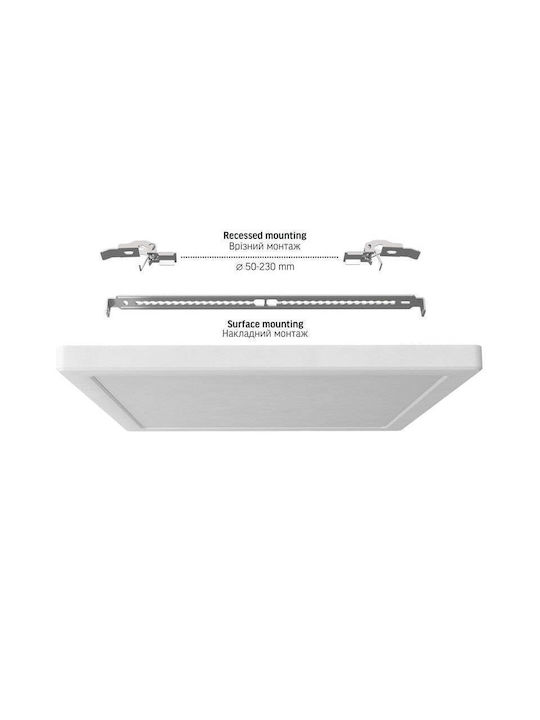 Videx Plafonieră de Tavan 29,2 cm Albă cu LED Integrat