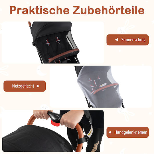 Costway Reversible Baby Stroller Suitable for Newborn Black