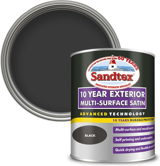 Paint Sandtex Satin Black 0.75l Water Base