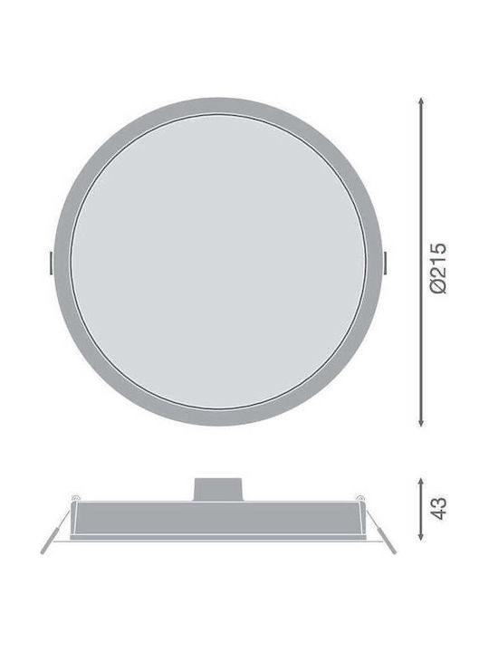 Ledvance Χωνευτό LED Panel 30W με Θερμό Λευκό Φως 3000K