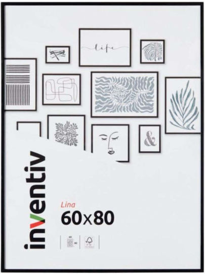 Рамка За Снимки За Стена С Черна Пластмасова Рамка 60x80