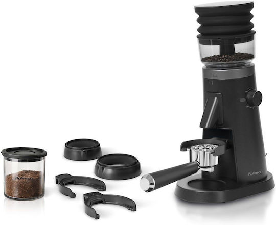 Rohnson Electric Coffee Grinder 150W with 120g Capacity and 75 Grind Levels Black