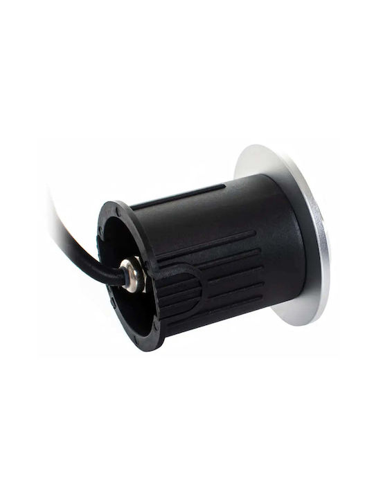 Lightex Σποτ Δαπέδου LED 3W με Ψυχρό Λευκό Φως IP67 Ασημί