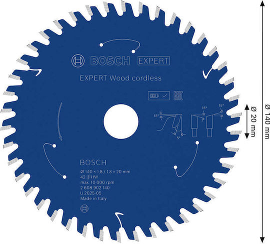 Диск За Рязане 140x20x1.8/1.3 42 Зъба Bosch