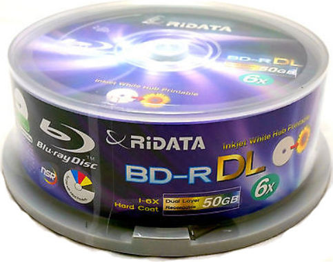 Ridata BD-R 50GB 4x Druckbar 15 Stück In Spindel