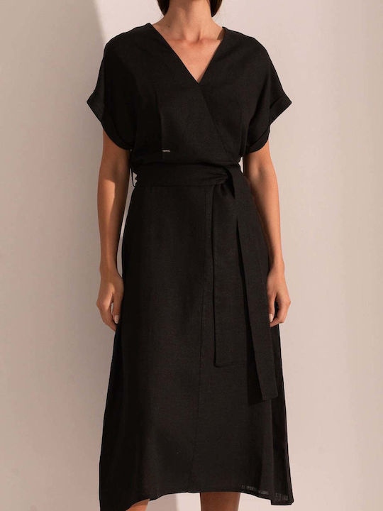 Rochie De Vară Pentru Femei Midi Neagră