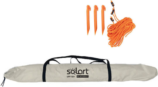 Solart Folding Beach Umbrella Diameter 2m with UV Protection and Air Vent Beige