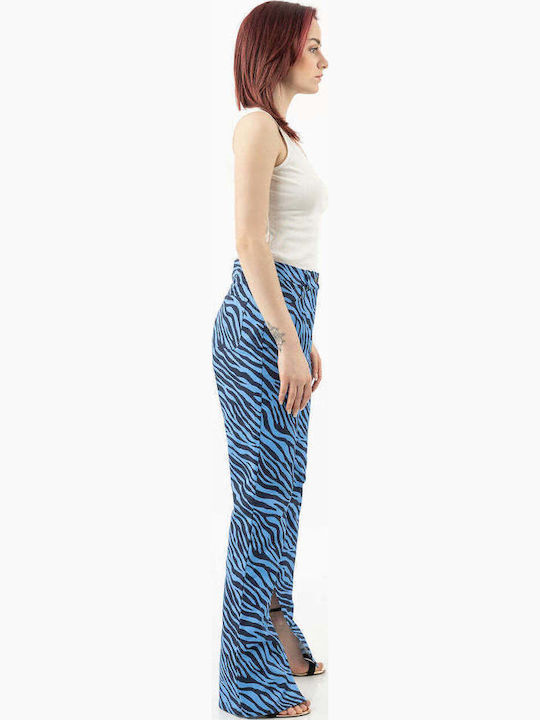 Pantaloni Dama Din Țesătură Albastru