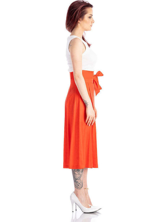 Hohe Taille Midi Damenrock Rote