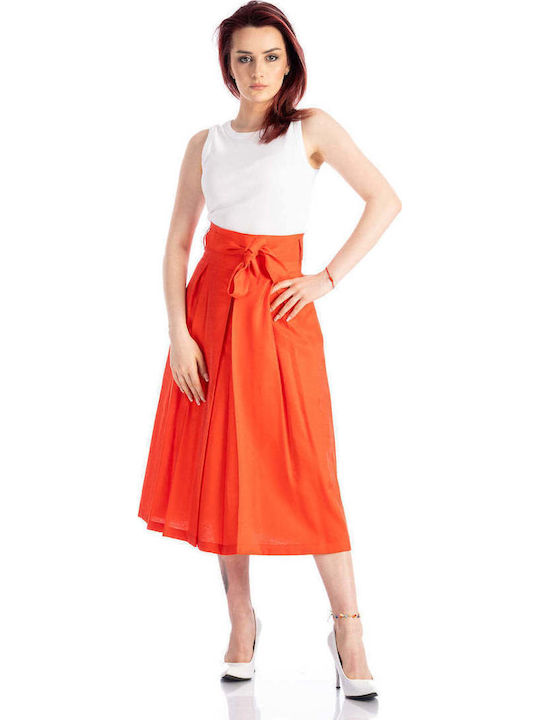 Hohe Taille Midi Damenrock Rote