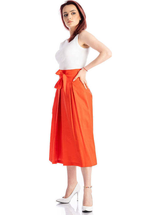Hohe Taille Midi Damenrock Rote